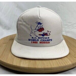 Vintage Kansas City Royals Hat 1985 WORLD SERIES CHAMPS TRUCKER HAT  Rare Cap